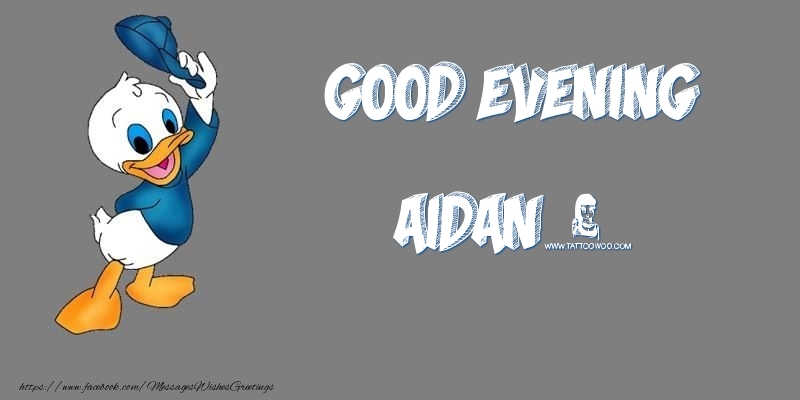 Greetings Cards for Good evening - Animation | Good Evening Aidan